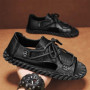 Roman Style Soft Strappy Hollow Open Toe Man Sandals Outdoor Daily Use New Fashion Breathable Summer Sale Arrival Shoes for Men