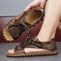 Roman Style Soft Strappy Hollow Open Toe Man Sandals Outdoor Daily Use New Fashion Breathable Summer Sale Arrival Shoes for Men