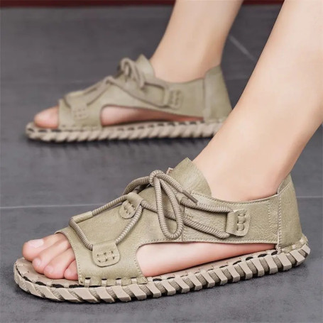 Roman Style Soft Strappy Hollow Open Toe Man Sandals Outdoor Daily Use New Fashion Breathable Summer Sale Arrival Shoes for Men