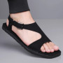 Designer Men Sandal Simple Casual Leather Solid Color Summer Outdoor Shoe Comfy Casual Open Toe Sandals Soft Beach Flat