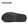 DEKABR Men's Slippers Summer Cow Leather Quality Embossed Plaid Crocodile Pattern Non-Slip Casual Classical Sandals