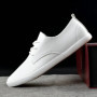 Summer Breathable Men's Shoes British Casual Shoes Board Shoes Round Toe White Style Korean Style Trendy Youth Shoes Sneakers