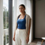 Premium Square Neck Crop Tank Top Women Built-in Bra Pads Yoga Gym Vest Soft Seamless Camisole Fitness Workout Athleisure Wear