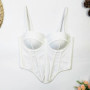 Sexy Irregular Ladies Multi Colors Corset Girls Party Cropped Top Unique Contrasting Lines Women Chic Bustier Cool Tank Top