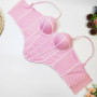 Sexy Irregular Ladies Multi Colors Corset Girls Party Cropped Top Unique Contrasting Lines Women Chic Bustier Cool Tank Top