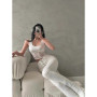 Women Corset Tank Top With Mesh Detail Mesh Panels Fitted Crop Top