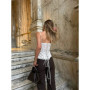 Y2K Sexy Slim Lace Corset Vest Women's New Fashion Slim Fit Sleeveless Tanks Fishbone Waist Lace Up Summer Sexy Sleeveless Camis