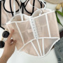 Sexy Ladies Mesh Irregular Corset Multi Colors Unique Contrasting Lines Women Chic Party Daily Blackless Cropped Top Tank Top