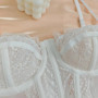 Elegant Hollow Lace Camisole Transparent Slim fit Crop Tops Tanks Sleeveless Lace Corset Ladies