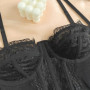 Elegant Hollow Lace Camisole Transparent Slim fit Crop Tops Tanks Sleeveless Lace Corset Ladies