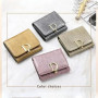 Bright Fashion Women Cowhide Leather Wallet Anti Rfid Card Holder Short Purse for Girl