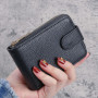 Credit ID Card Holder Slim Fashion Leather Small Wallet with Coin Pocket Women's Tower Buckle Money Bag Case Men Business Purse