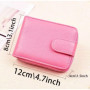 Credit ID Card Holder Slim Fashion Leather Small Wallet with Coin Pocket Women's Tower Buckle Money Bag Case Men Business Purse