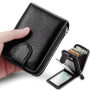 Credit ID Card Holder Slim Fashion Leather Small Wallet with Coin Pocket Women's Tower Buckle Money Bag Case Men Business Purse