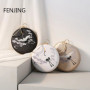 New Women's Retro Crane Embroidered evening Bag Round Handbag Banquet Messenger Bag for Women Dinner Circular Purse Clutches Sac