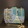 Diamond Tower Evening Bags Purses Clutch Metal Hard Case For Women Rhinestone Crystal Party Dinner Clutches Mini Sublime Pochett