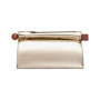 Large Silver Curled Edge Folding Handbag Fashion Premium Metalic Single Shoulder Crossbody Bag High Texture Leather Clutch Bag