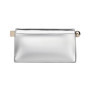 Large Silver Curled Edge Folding Handbag Fashion Premium Metalic Single Shoulder Crossbody Bag High Texture Leather Clutch Bag