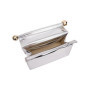 Large Silver Curled Edge Folding Handbag Fashion Premium Metalic Single Shoulder Crossbody Bag High Texture Leather Clutch Bag