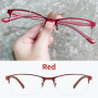 Myopia Glasses Women Blue Light Half Frame Computer Eyeglasses 2 PCS Female Ultralight Metal Square Nearsighted Eyewear 0 ~ -6.0