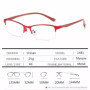 Myopia Glasses Women Blue Light Half Frame Computer Eyeglasses 2 PCS Female Ultralight Metal Square Nearsighted Eyewear 0 ~ -6.0