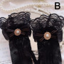 Women Lace Hollow-out Gloves Mesh Fishnet Gloves Lace Mittens Full Finger Girls Elegant Sun Protection Thin Sleeves Gloves