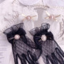 Women Lace Hollow-out Gloves Mesh Fishnet Gloves Lace Mittens Full Finger Girls Elegant Sun Protection Thin Sleeves Gloves