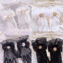 Women Lace Hollow-out Gloves Mesh Fishnet Gloves Lace Mittens Full Finger Girls Elegant Sun Protection Thin Sleeves Gloves