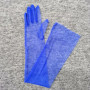 Opera Prom Thin Mesh Long Transparent Gloves Full Finger Sun Protection Long Sheer Gloves 70cm Driving Gloves Summer