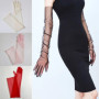 Opera Prom Thin Mesh Long Transparent Gloves Full Finger Sun Protection Long Sheer Gloves 70cm Driving Gloves Summer
