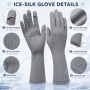 Women’s Ice Silk UV Protection Gloves for Summer Outdoor Sports, Cycling Fingerless Touchscreen Sun Gloves with Extended Cuff